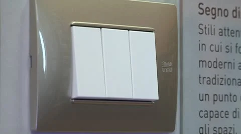 Light switch turn on off Stock Footage