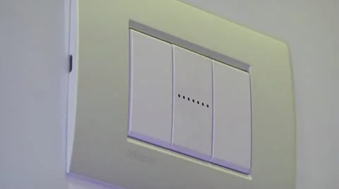 Light switch turn on off Stock Footage