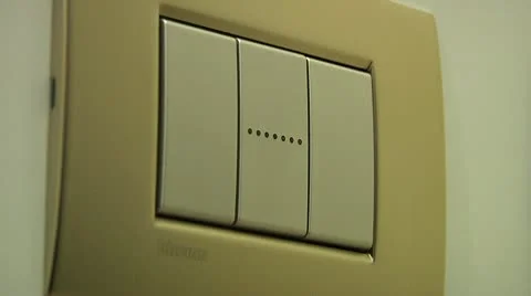 Light switch turn on off Stock Footage
