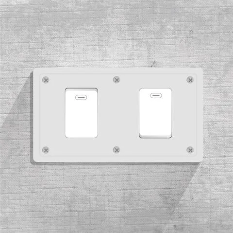 Light switch. two Light switch. gray background Stock Illustration