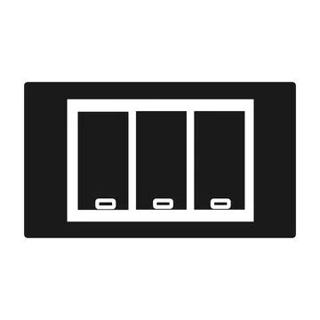 Light switch vector illustration electricity off power icon black solid. Elec Stock Illustration