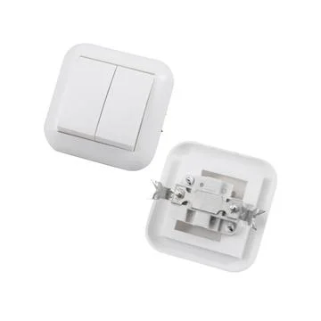 Light switch on white background Stock Photos