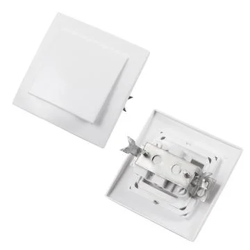 Light switch on white background Stock Photos