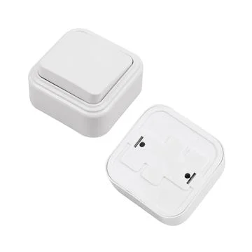 Light switch on white background Stock Photos