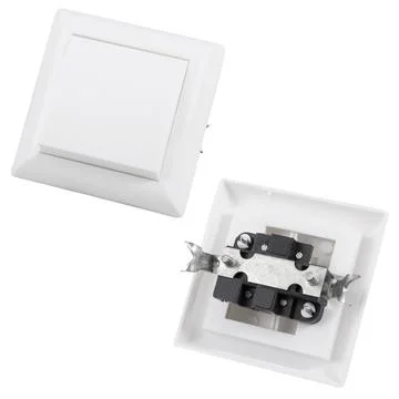 Light switch on white background Stock Photos