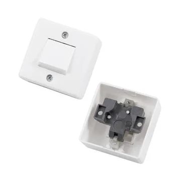 Light switch on white background Stock Photos