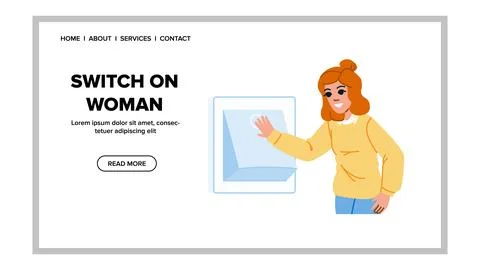 Light switch on woman vector Stock Illustration