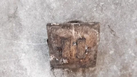 Light switches full of dirt Stock Footage 285913554