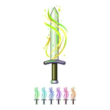 Light sword effect cartoon vector graphic Stock Illustration