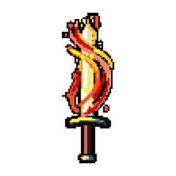 Light sword effect pixel art vector illustration Stock Illustration