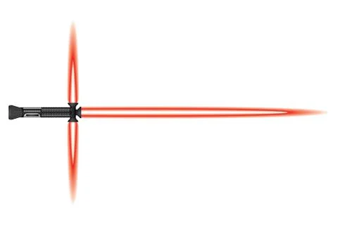 Light sword. Futuristic melee sci fi Weapon, cosmic shiny neon fighting instr Stock Illustration