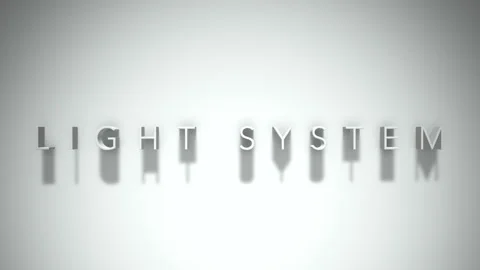 Light system 3D title animation white text on a white background Stock Footage 299812179