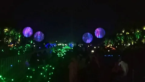 Light system at night Stock Footage 125762008