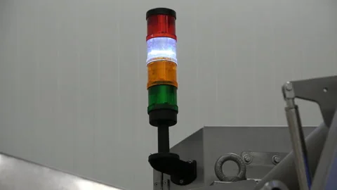 Light system for notification of the operation of installation mechanisms Stock Footage 92897090