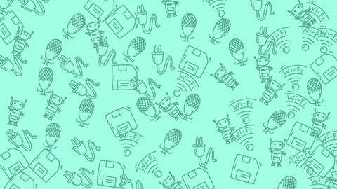 Light teal background with technology drawings Stock Footage 319050910