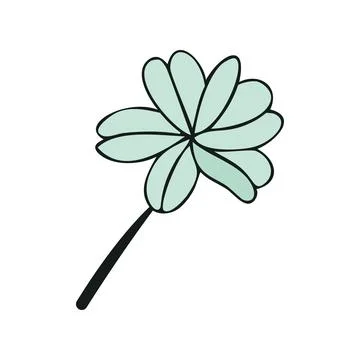 Light teal clover flower. Vector Stock Illustration