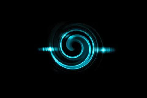 Light teal sound waves oscillating with circle ring, abstract background Stock Illustration