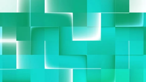 Light teal square box pattern mosaic tile background, simple and elegant loop Stock Footage 296047386