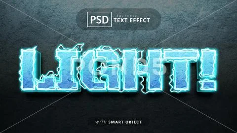 Light text - editable 3d font effect PSD Template