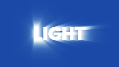 Light text with glow effect animation isolated on blue background Vídeo Stock 330421681