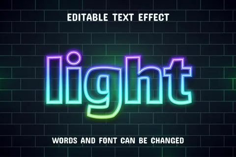 Light text - neon text effect Stock Illustration