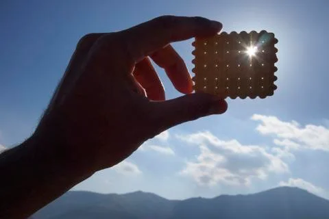 Light through the biscuit Stock Photos