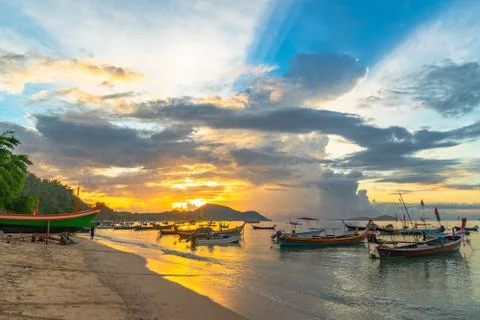 Light through the cloud to sky Stock Photos