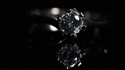 Light through the diamond ring in the dark Stock Footage 108973236