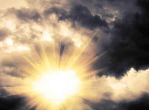 Light through Dramatic Sky Stock Illustration