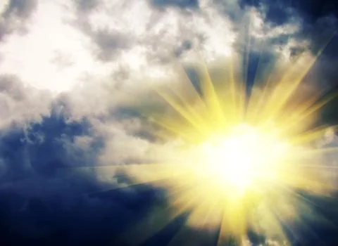 Light through Dramatic Sky Stock Illustration