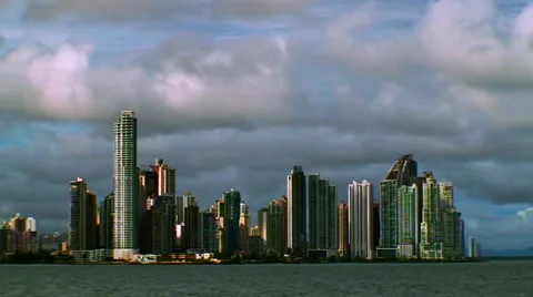 Light timelapse of Panama City skyline Stock Footage 45772437