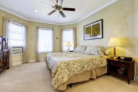 Light tones bedroom interior Stock Photos