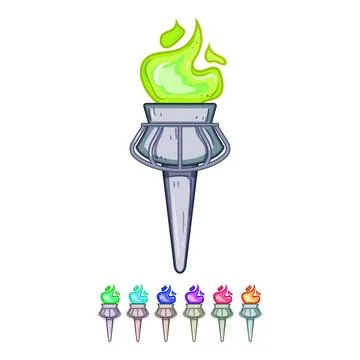 Light torch fire cartoon vector graphic Illustrazione stock