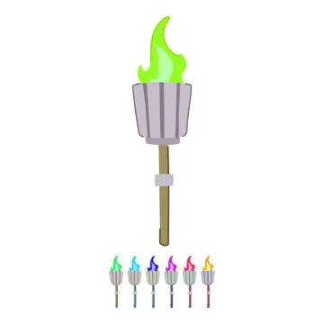 Light torch fire vector cartoon graphic Stock Illustration