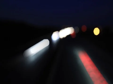 Light trace from busy night traffic on the highway Video stock 80367629