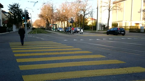 Light traffic in Basel, Switzerland Stock-Footage 63364252