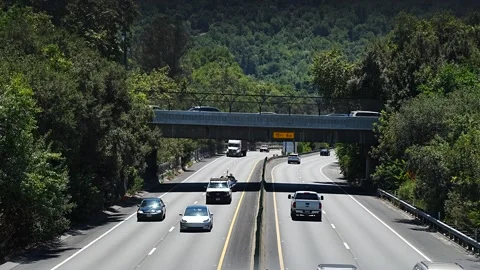 Light traffic on a freeway. Stock Footage 340384640