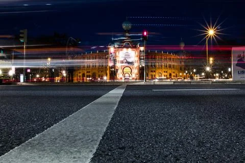 Light trafic in Lisboa Stock Photos