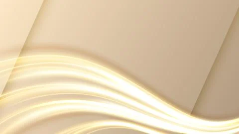 Light Trail Background, Elegant Gold Line Crossing Widescreen, Vector Illus.. Stock Illustration