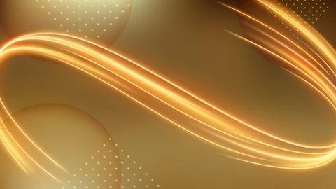 Light Trail Background, Elegant Gold Line Crossing. Widescreen Vector Illus.. Stock Illustration