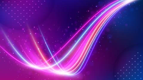 Light Trail Background, Elegant Light Crossing. Widescreen Vector Illustratio Stock Illustration