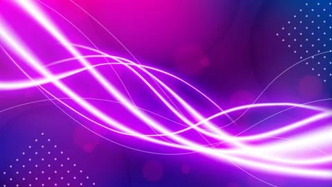 Light Trail Background, Elegant Violet Line Crossing Widescreen, Vector Ill.. Illustrazione stock