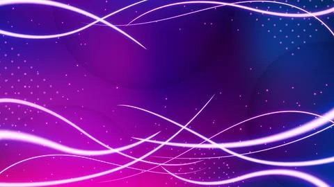 Light Trail Background, Elegant Violet Line Crossing Widescreen, Vector Ill.. Stock Illustration