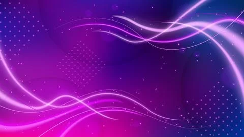 Light Trail Background, Elegant Violet Line Crossing Widescreen, Vector Ill.. Stock Illustration