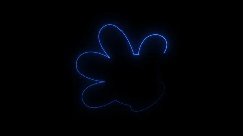 Light trail drawing a flower shape in dark background with motion blur Stock Footage 345834320