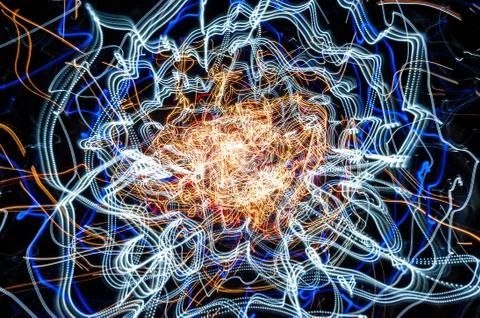 Light-trail fireball Stock Photos