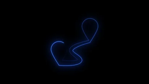 Light trail forming a question mark in dark background with motion blur Stock Footage 345693615
