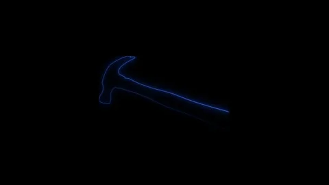 Light trail of a hammer in motion on a black background with copy space Stock Footage 345263546