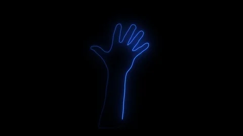 Light trail hand gesture performing digital wave Stock Footage 345772113