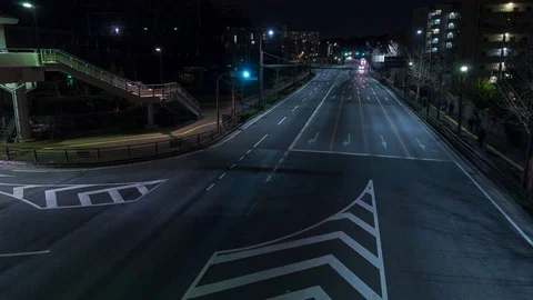 Light trail of traffic Time Lapse at night Video stock 73036003